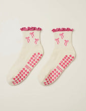 Load image into Gallery viewer, Pink bow Pilates grip socks
