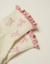 Load image into Gallery viewer, Pink bow Pilates grip socks
