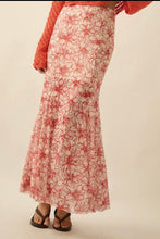 Load image into Gallery viewer, Floral mesh pleated mermaid maxi skirt
