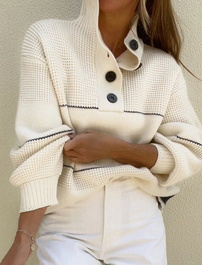 Quarter button sweater