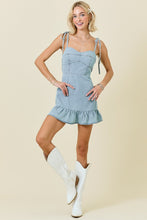 Load image into Gallery viewer, Denim ruffle mini dress
