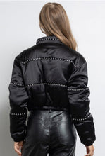 Load image into Gallery viewer, Rhinestone satin bomber
