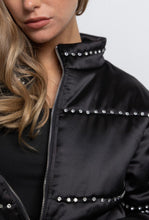 Load image into Gallery viewer, Rhinestone satin bomber
