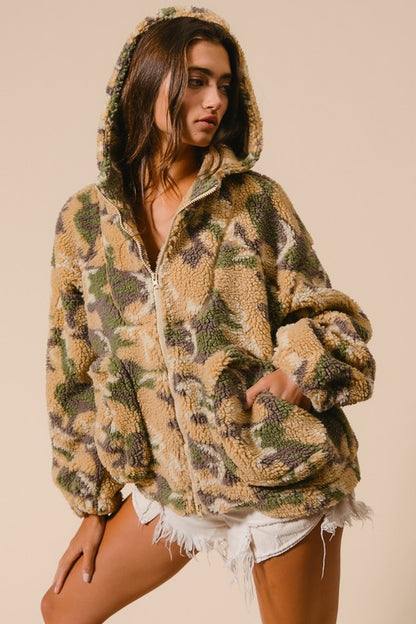 Camo Sherpa full zip