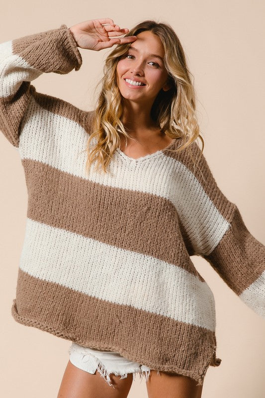 Mocha striped sweater