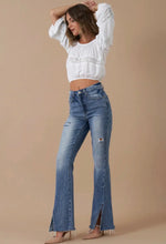 Load image into Gallery viewer, High rise front it flare denim
