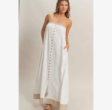 Load image into Gallery viewer, Strapless button front maxi dress
