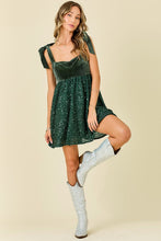 Load image into Gallery viewer, Velvet sequence babydoll dress
