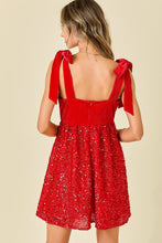 Load image into Gallery viewer, Velvet sequence babydoll dress
