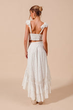 Load image into Gallery viewer, Eyelet high-low skirt set
