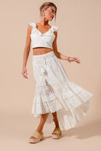 Load image into Gallery viewer, Eyelet high-low skirt set
