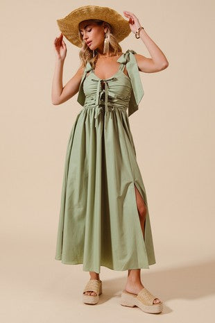 Bow tie midi dress