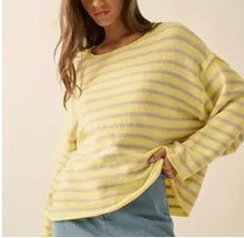 Load image into Gallery viewer, Striped textured oversized sweater

