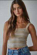 Load image into Gallery viewer, Taupe striped tank
