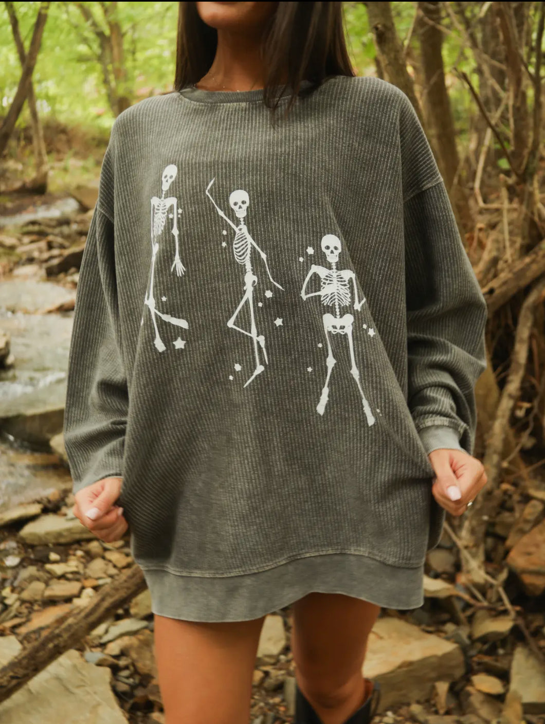 Dancing skeletons corded crew 💀
