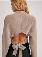 Load image into Gallery viewer, Mockneck open back sweater
