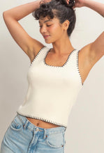 Load image into Gallery viewer, Ribbed stitched square neck tank

