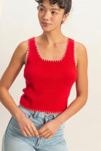 Load image into Gallery viewer, Ribbed stitched square neck tank
