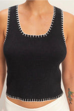 Load image into Gallery viewer, Ribbed stitched square neck tank
