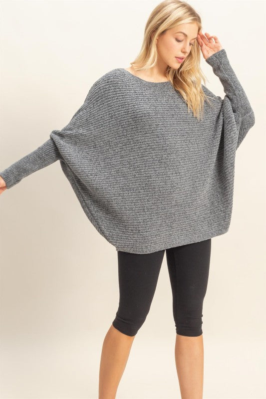 Oversized boat neck sweater
