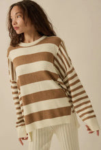 Load image into Gallery viewer, Textured exposed seam striped sweater
