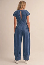 Load image into Gallery viewer, Denim waist barrel jumpsuit
