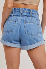 Load image into Gallery viewer, Cuffed pocketed denim shorts
