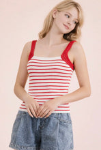 Load image into Gallery viewer, Striped crochet tank top
