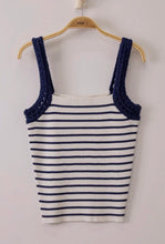 Load image into Gallery viewer, Striped crochet tank top
