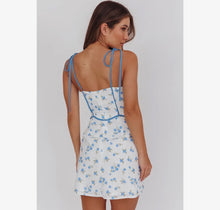 Load image into Gallery viewer, Tie shoulder floral mini dress
