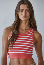 Load image into Gallery viewer, Seamless ribbed striped racerback tank
