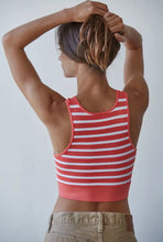 Load image into Gallery viewer, Seamless ribbed striped racerback tank
