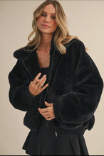 Load image into Gallery viewer, Faux fur hooded jacket

