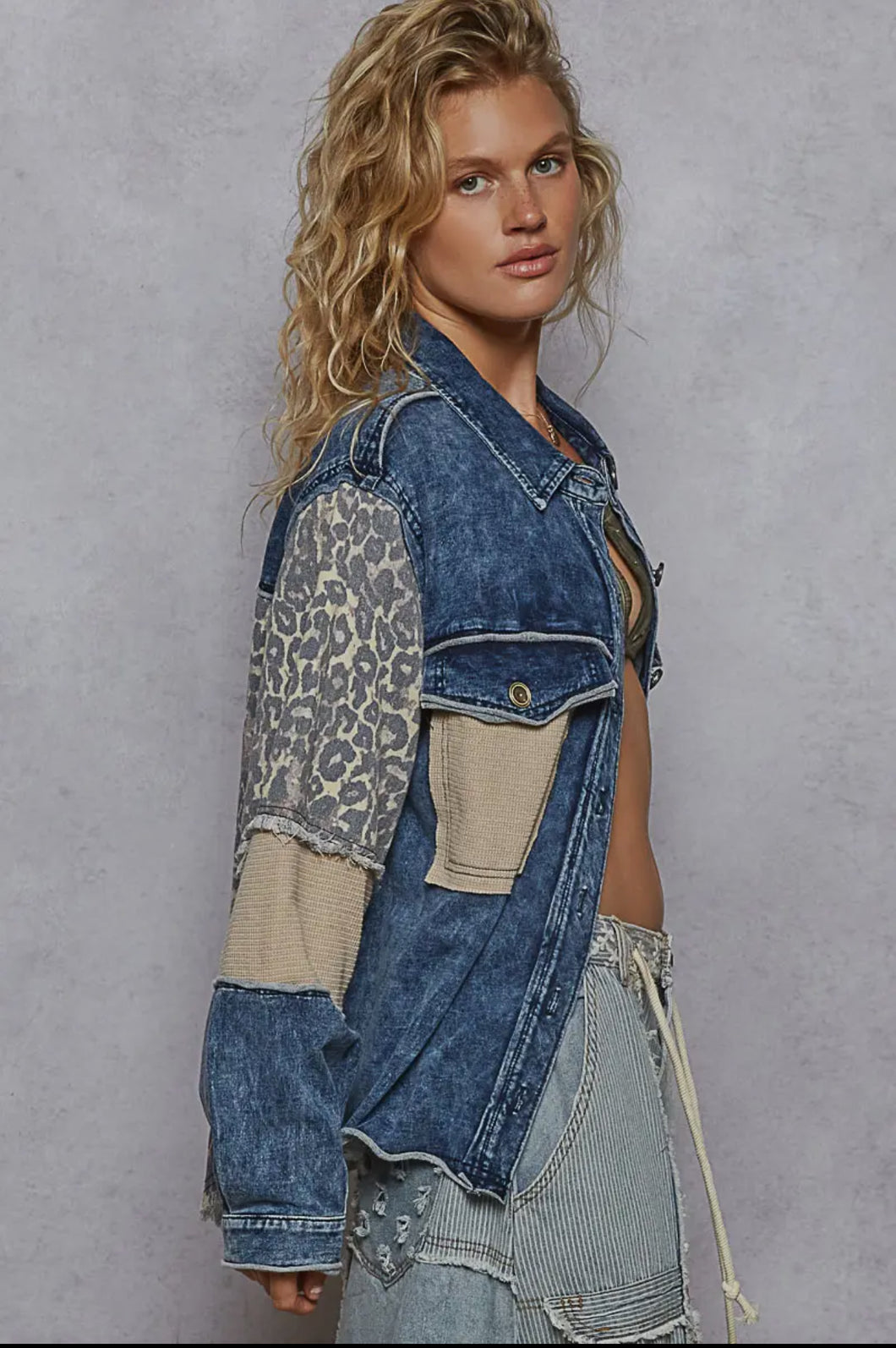 Cheetah denim jacket