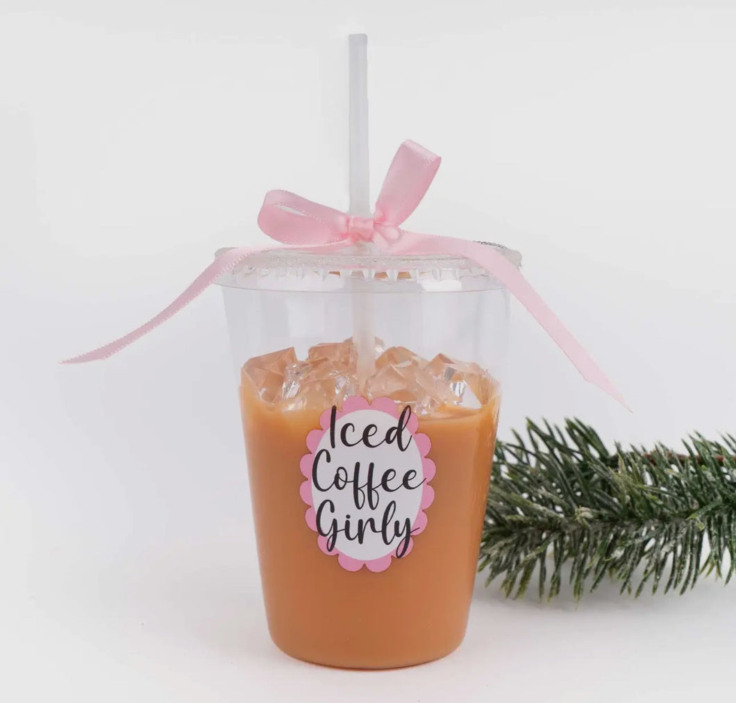 Iced coffee girly ornament