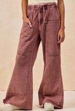 Load image into Gallery viewer, Washed wine denim cargo
