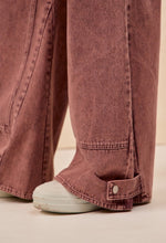 Load image into Gallery viewer, Washed wine denim cargo

