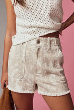 Load image into Gallery viewer, Camo washed denim shorts
