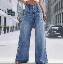 Load image into Gallery viewer, Vintage slit wide leg denim
