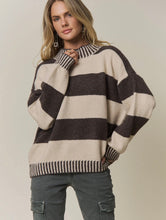 Load image into Gallery viewer, Striped mock neck sweater
