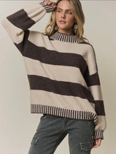 Load image into Gallery viewer, Striped mock neck sweater
