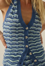 Load image into Gallery viewer, Crochet striped halter tank
