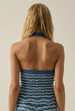 Load image into Gallery viewer, Crochet striped halter tank
