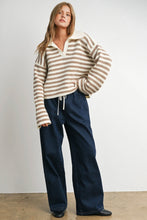 Load image into Gallery viewer, Striped collared knit sweater
