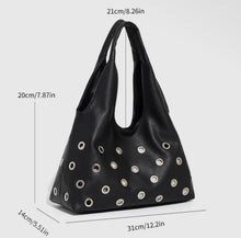 Load image into Gallery viewer, Grommet faux leather bag
