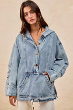 Load image into Gallery viewer, Denim half button waistband top
