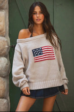 Load image into Gallery viewer, Flag ribbed knit sweater
