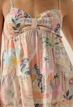 Load image into Gallery viewer, Tropical print sweetheart babydoll dress
