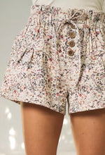 Load image into Gallery viewer, Floral cotton twill button down shorts
