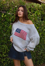 Load image into Gallery viewer, Flag ribbed knit sweater

